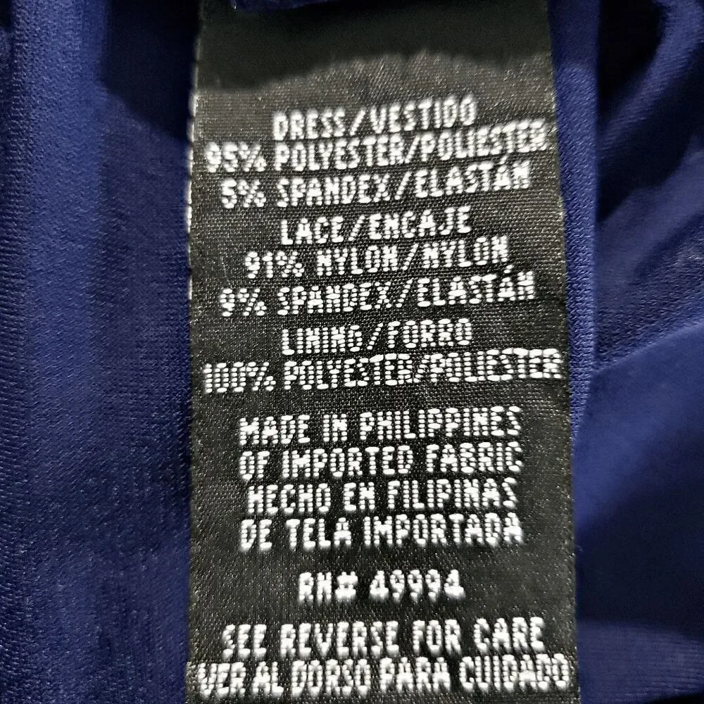 RM Richards Royal Blue Sequin Bodice Sleeveless Long Lined Formal Dress Size 14W - Picture 4 of 9